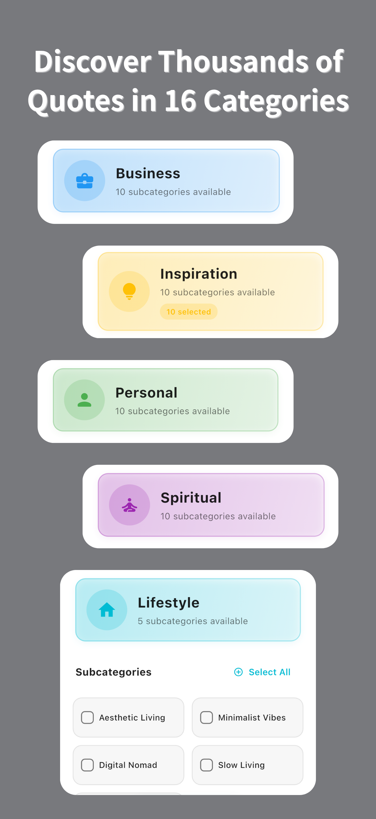 16 Quote Categories